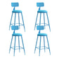 Contemporary Style Low Back Bar-stool Round Counter Bar Stool with Metal Legs Blue 4 Piece Set Counter Stool(26"H) Clearhalo 'Bar Furniture' 'Bar Stools' 'bar_stools' 'furn' 'furn_bar_stools' 'Furniture' 'furniture_bar_stools' 'Kitchen & Dining Furniture' 4759054