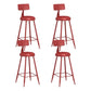 Contemporary Style Low Back Bar-stool Round Counter Bar Stool with Metal Legs Red 4 Piece Set Counter Stool(26"H) Clearhalo 'Bar Furniture' 'Bar Stools' 'bar_stools' 'furn' 'furn_bar_stools' 'Furniture' 'furniture_bar_stools' 'Kitchen & Dining Furniture' 4759056