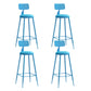 Contemporary Style Low Back Bar-stool Round Counter Bar Stool with Metal Legs Blue 4 Piece Set Bar Stool(30"H) Clearhalo 'Bar Furniture' 'Bar Stools' 'bar_stools' 'furn' 'furn_bar_stools' 'Furniture' 'furniture_bar_stools' 'Kitchen & Dining Furniture' 4759058