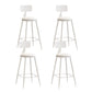 Contemporary Style Low Back Bar-stool Round Counter Bar Stool with Metal Legs White 4 Piece Set Counter Stool(26"H) Clearhalo 'Bar Furniture' 'Bar Stools' 'bar_stools' 'furn' 'furn_bar_stools' 'Furniture' 'furniture_bar_stools' 'Kitchen & Dining Furniture' 4759061
