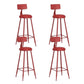 Contemporary Style Low Back Bar-stool Round Counter Bar Stool with Metal Legs Red 4 Piece Set Bar Stool(30"H) Clearhalo 'Bar Furniture' 'Bar Stools' 'bar_stools' 'furn' 'furn_bar_stools' 'Furniture' 'furniture_bar_stools' 'Kitchen & Dining Furniture' 4759062