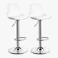 Contemporary Style Liftable Bar Stool Bucket Counter Bar Stool with Metal Legs White Silver 2 Piece Set Clearhalo 'Bar Furniture' 'Bar Stools' 'bar_stools' 'furn' 'furn_bar_stools' 'Furniture' 'furniture_bar_stools' 'Kitchen & Dining Furniture' 4759070