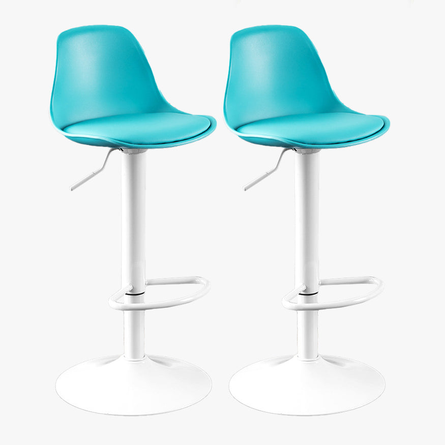 Contemporary Style Liftable Bar Stool Bucket Counter Bar Stool with Metal Legs Blue White 2 Piece Set Clearhalo 'Bar Furniture' 'Bar Stools' 'bar_stools' 'furn' 'furn_bar_stools' 'Furniture' 'furniture_bar_stools' 'Kitchen & Dining Furniture' 4759077
