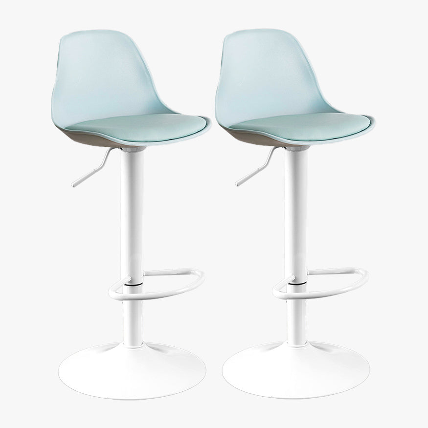 Contemporary Style Liftable Bar Stool Bucket Counter Bar Stool with Metal Legs Green White 2 Piece Set Clearhalo 'Bar Furniture' 'Bar Stools' 'bar_stools' 'furn' 'furn_bar_stools' 'Furniture' 'furniture_bar_stools' 'Kitchen & Dining Furniture' 4759082