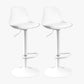 Contemporary Style Liftable Bar Stool Bucket Counter Bar Stool with Metal Legs White White 2 Piece Set Clearhalo 'Bar Furniture' 'Bar Stools' 'bar_stools' 'furn' 'furn_bar_stools' 'Furniture' 'furniture_bar_stools' 'Kitchen & Dining Furniture' 4759086