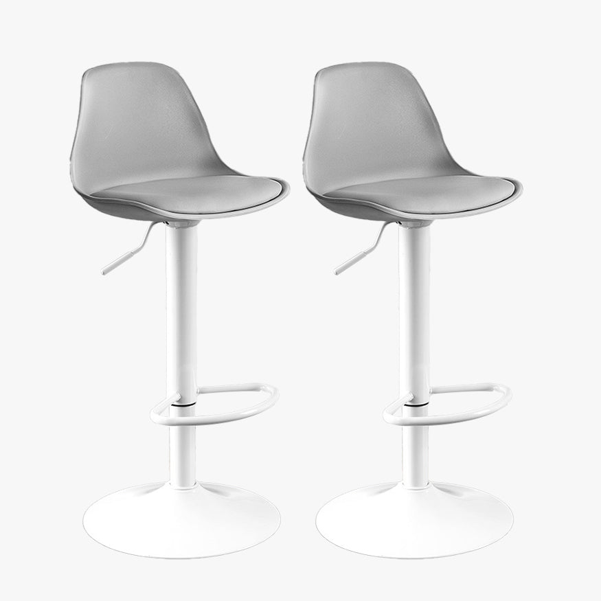 Contemporary Style Liftable Bar Stool Bucket Counter Bar Stool with Metal Legs Grey White 2 Piece Set Clearhalo 'Bar Furniture' 'Bar Stools' 'bar_stools' 'furn' 'furn_bar_stools' 'Furniture' 'furniture_bar_stools' 'Kitchen & Dining Furniture' 4759088