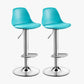 Contemporary Style Liftable Bar Stool Bucket Counter Bar Stool with Metal Legs Blue Silver 2 Piece Set Clearhalo 'Bar Furniture' 'Bar Stools' 'bar_stools' 'furn' 'furn_bar_stools' 'Furniture' 'furniture_bar_stools' 'Kitchen & Dining Furniture' 4759090
