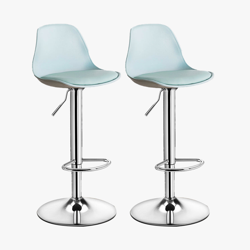 Contemporary Style Liftable Bar Stool Bucket Counter Bar Stool with Metal Legs Green Silver 2 Piece Set Clearhalo 'Bar Furniture' 'Bar Stools' 'bar_stools' 'furn' 'furn_bar_stools' 'Furniture' 'furniture_bar_stools' 'Kitchen & Dining Furniture' 4759091