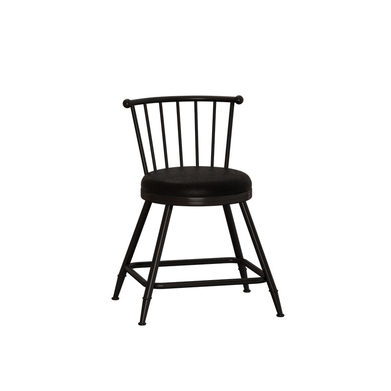 Leather Matte Finish Bristol Stool Low Back Footrest Barstool Black 1 Piece Short Stool(18"H) Clearhalo 'Bar Furniture' 'Bar Stools' 'bar_stools' 'furn' 'furn_bar_stools' 'Furniture' 'furniture_bar_stools' 'Kitchen & Dining Furniture' 4759135