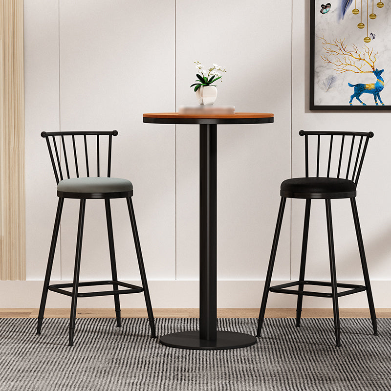 Leather Matte Finish Bristol Stool Low Back Footrest Barstool Clearhalo 'Bar Furniture' 'Bar Stools' 'bar_stools' 'furn' 'furn_bar_stools' 'Furniture' 'furniture_bar_stools' 'Kitchen & Dining Furniture' 4759136