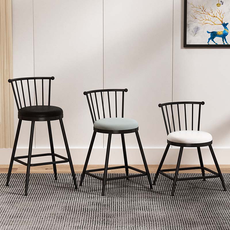 Leather Matte Finish Bristol Stool Low Back Footrest Barstool Clearhalo 'Bar Furniture' 'Bar Stools' 'bar_stools' 'furn' 'furn_bar_stools' 'Furniture' 'furniture_bar_stools' 'Kitchen & Dining Furniture' 4759138