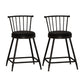 Leather Matte Finish Bristol Stool Low Back Footrest Barstool Black 2 Piece Set Short Stool(22"H) Clearhalo 'Bar Furniture' 'Bar Stools' 'bar_stools' 'furn' 'furn_bar_stools' 'Furniture' 'furniture_bar_stools' 'Kitchen & Dining Furniture' 4759142