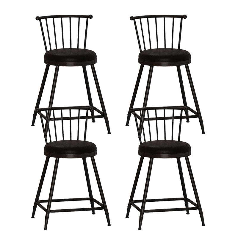 Leather Matte Finish Bristol Stool Low Back Footrest Barstool Black 4 Piece Set Short Stool(22"H) Clearhalo 'Bar Furniture' 'Bar Stools' 'bar_stools' 'furn' 'furn_bar_stools' 'Furniture' 'furniture_bar_stools' 'Kitchen & Dining Furniture' 4759145