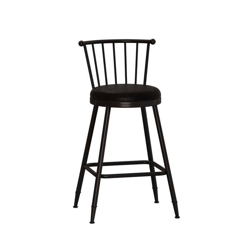 Leather Matte Finish Bristol Stool Low Back Footrest Barstool Black 1 Piece Counter Stool(26"H) Clearhalo 'Bar Furniture' 'Bar Stools' 'bar_stools' 'furn' 'furn_bar_stools' 'Furniture' 'furniture_bar_stools' 'Kitchen & Dining Furniture' 4759147