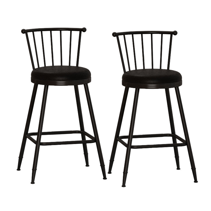 Leather Matte Finish Bristol Stool Low Back Footrest Barstool Black 2 Piece Set Counter Stool(26"H) Clearhalo 'Bar Furniture' 'Bar Stools' 'bar_stools' 'furn' 'furn_bar_stools' 'Furniture' 'furniture_bar_stools' 'Kitchen & Dining Furniture' 4759149