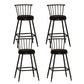 Leather Matte Finish Bristol Stool Low Back Footrest Barstool Black 4 Piece Set Counter Stool(26"H) Clearhalo 'Bar Furniture' 'Bar Stools' 'bar_stools' 'furn' 'furn_bar_stools' 'Furniture' 'furniture_bar_stools' 'Kitchen & Dining Furniture' 4759151