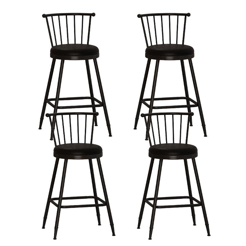 Leather Matte Finish Bristol Stool Low Back Footrest Barstool Black 4 Piece Set Counter Stool(26"H) Clearhalo 'Bar Furniture' 'Bar Stools' 'bar_stools' 'furn' 'furn_bar_stools' 'Furniture' 'furniture_bar_stools' 'Kitchen & Dining Furniture' 4759151