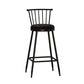 Leather Matte Finish Bristol Stool Low Back Footrest Barstool Black 1 Piece Bar Stool(30"H) Clearhalo 'Bar Furniture' 'Bar Stools' 'bar_stools' 'furn' 'furn_bar_stools' 'Furniture' 'furniture_bar_stools' 'Kitchen & Dining Furniture' 4759152