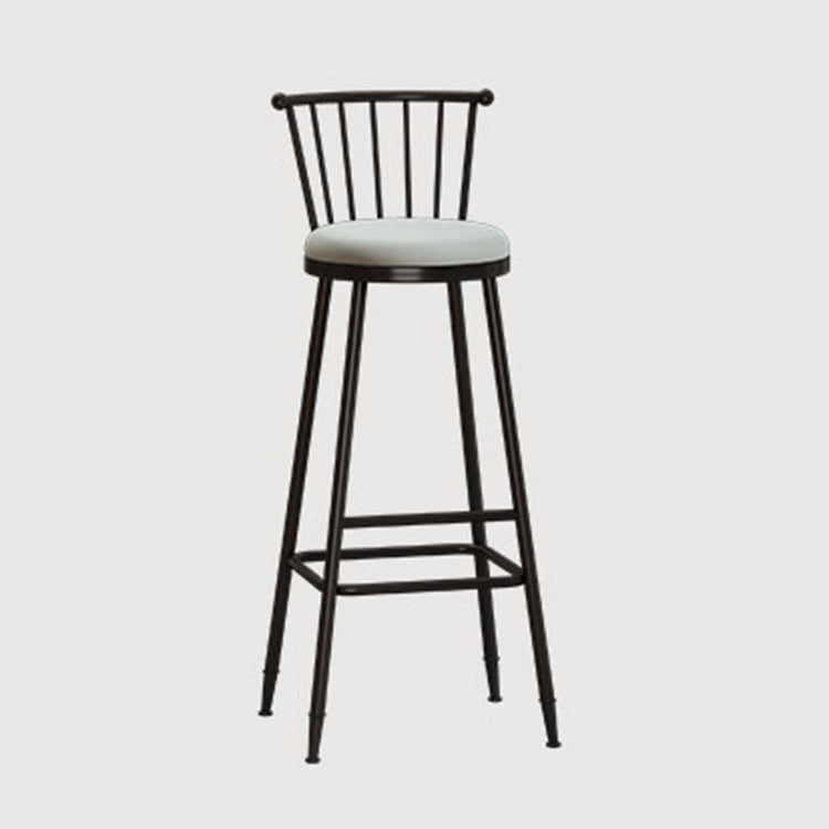 Leather Matte Finish Bristol Stool Low Back Footrest Barstool Clearhalo 'Bar Furniture' 'Bar Stools' 'bar_stools' 'furn' 'furn_bar_stools' 'Furniture' 'furniture_bar_stools' 'Kitchen & Dining Furniture' 4759153