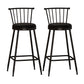 Leather Matte Finish Bristol Stool Low Back Footrest Barstool Black 2 Piece Set Bar Stool(30"H) Clearhalo 'Bar Furniture' 'Bar Stools' 'bar_stools' 'furn' 'furn_bar_stools' 'Furniture' 'furniture_bar_stools' 'Kitchen & Dining Furniture' 4759154