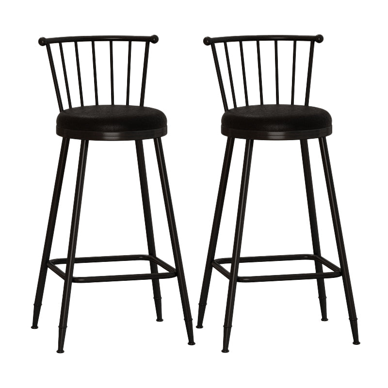 Leather Matte Finish Bristol Stool Low Back Footrest Barstool Black 2 Piece Set Bar Stool(30"H) Clearhalo 'Bar Furniture' 'Bar Stools' 'bar_stools' 'furn' 'furn_bar_stools' 'Furniture' 'furniture_bar_stools' 'Kitchen & Dining Furniture' 4759154