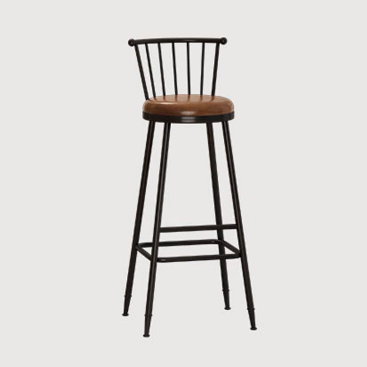 Leather Matte Finish Bristol Stool Low Back Footrest Barstool Clearhalo 'Bar Furniture' 'Bar Stools' 'bar_stools' 'furn' 'furn_bar_stools' 'Furniture' 'furniture_bar_stools' 'Kitchen & Dining Furniture' 4759155