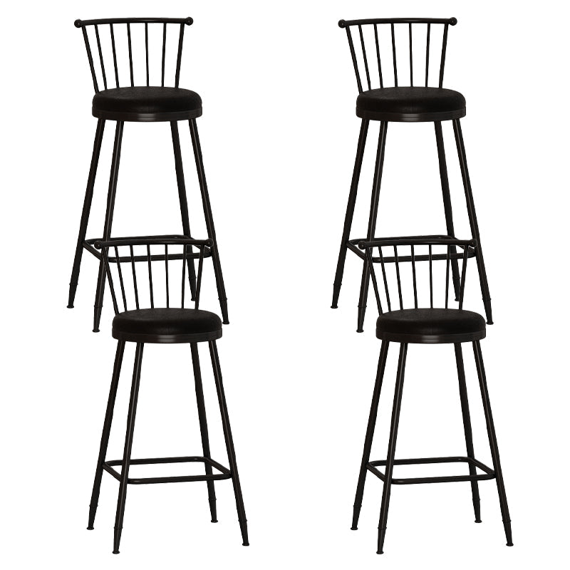 Leather Matte Finish Bristol Stool Low Back Footrest Barstool Black 4 Piece Set Bar Stool(30"H) Clearhalo 'Bar Furniture' 'Bar Stools' 'bar_stools' 'furn' 'furn_bar_stools' 'Furniture' 'furniture_bar_stools' 'Kitchen & Dining Furniture' 4759156