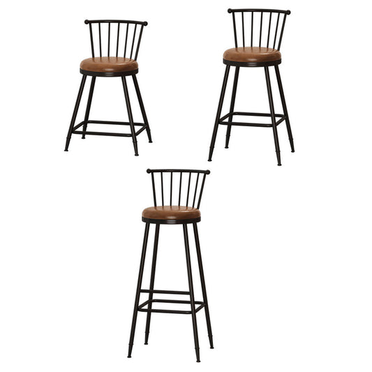 Leather Matte Finish Bristol Stool Low Back Footrest Barstool Clearhalo 'Bar Furniture' 'Bar Stools' 'bar_stools' 'furn' 'furn_bar_stools' 'Furniture' 'furniture_bar_stools' 'Kitchen & Dining Furniture' 4759157
