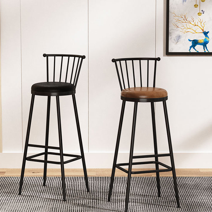 Leather Matte Finish Bristol Stool Low Back Footrest Barstool Clearhalo 'Bar Furniture' 'Bar Stools' 'bar_stools' 'furn' 'furn_bar_stools' 'Furniture' 'furniture_bar_stools' 'Kitchen & Dining Furniture' 4759159