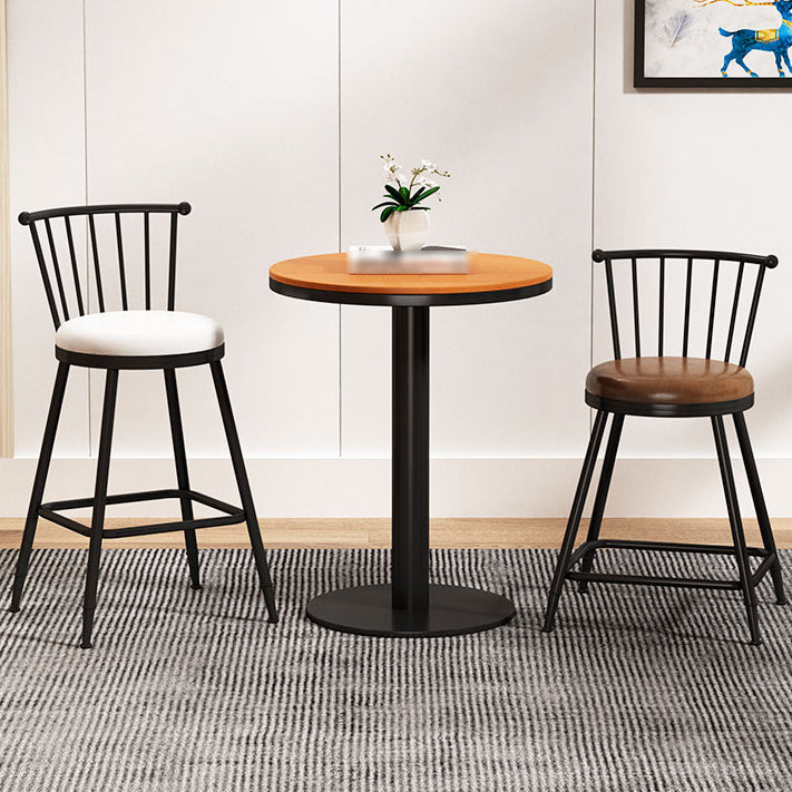 Leather Matte Finish Bristol Stool Low Back Footrest Barstool Clearhalo 'Bar Furniture' 'Bar Stools' 'bar_stools' 'furn' 'furn_bar_stools' 'Furniture' 'furniture_bar_stools' 'Kitchen & Dining Furniture' 4759160