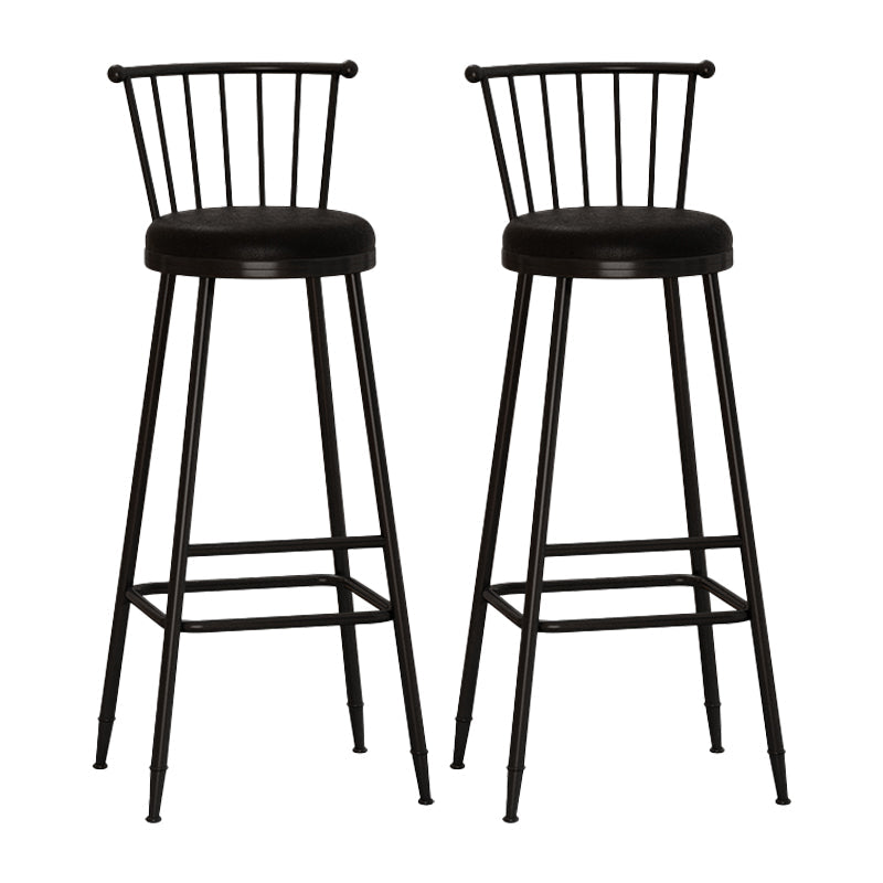 Leather Matte Finish Bristol Stool Low Back Footrest Barstool Black 2 Piece Set Bar Stool(33"H) Clearhalo 'Bar Furniture' 'Bar Stools' 'bar_stools' 'furn' 'furn_bar_stools' 'Furniture' 'furniture_bar_stools' 'Kitchen & Dining Furniture' 4759161