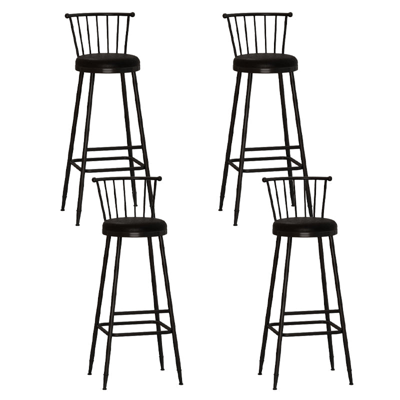 Leather Matte Finish Bristol Stool Low Back Footrest Barstool Black 4 Piece Set Bar Stool(33"H) Clearhalo 'Bar Furniture' 'Bar Stools' 'bar_stools' 'furn' 'furn_bar_stools' 'Furniture' 'furniture_bar_stools' 'Kitchen & Dining Furniture' 4759163