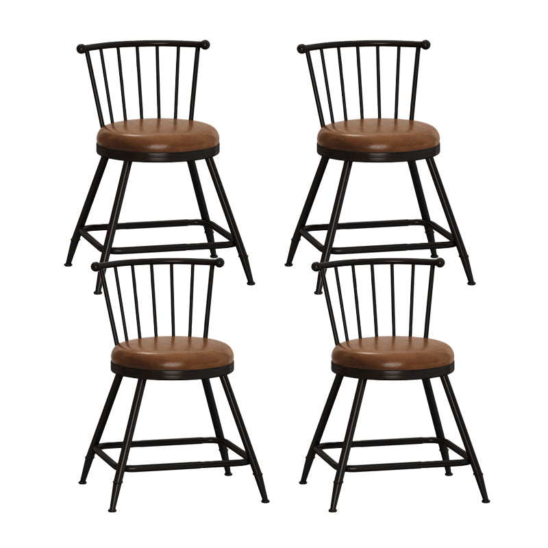 Leather Matte Finish Bristol Stool Low Back Footrest Barstool Coffee 4 Piece Set Short Stool(18"H) Clearhalo 'Bar Furniture' 'Bar Stools' 'bar_stools' 'furn' 'furn_bar_stools' 'Furniture' 'furniture_bar_stools' 'Kitchen & Dining Furniture' 4759166