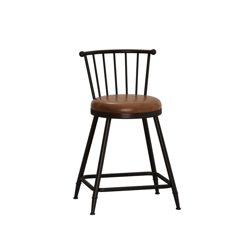 Leather Matte Finish Bristol Stool Low Back Footrest Barstool Coffee 1 Piece Short Stool(22"H) Clearhalo 'Bar Furniture' 'Bar Stools' 'bar_stools' 'furn' 'furn_bar_stools' 'Furniture' 'furniture_bar_stools' 'Kitchen & Dining Furniture' 4759167