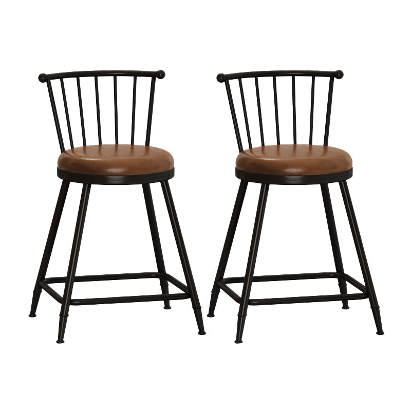 Leather Matte Finish Bristol Stool Low Back Footrest Barstool Coffee 2 Piece Set Short Stool(22"H) Clearhalo 'Bar Furniture' 'Bar Stools' 'bar_stools' 'furn' 'furn_bar_stools' 'Furniture' 'furniture_bar_stools' 'Kitchen & Dining Furniture' 4759168