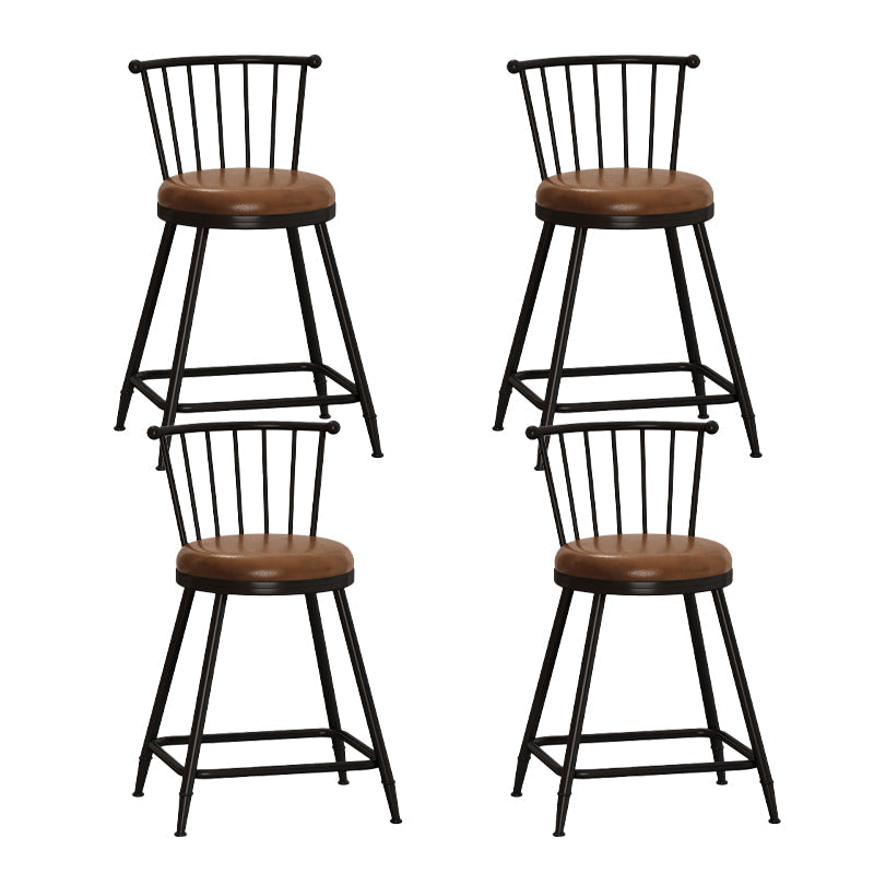 Leather Matte Finish Bristol Stool Low Back Footrest Barstool Coffee 4 Piece Set Short Stool(22"H) Clearhalo 'Bar Furniture' 'Bar Stools' 'bar_stools' 'furn' 'furn_bar_stools' 'Furniture' 'furniture_bar_stools' 'Kitchen & Dining Furniture' 4759169