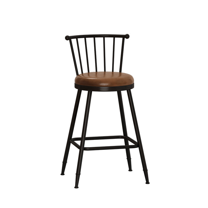 Leather Matte Finish Bristol Stool Low Back Footrest Barstool Coffee 1 Piece Counter Stool(26"H) Clearhalo 'Bar Furniture' 'Bar Stools' 'bar_stools' 'furn' 'furn_bar_stools' 'Furniture' 'furniture_bar_stools' 'Kitchen & Dining Furniture' 4759170
