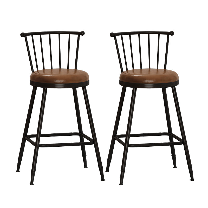 Leather Matte Finish Bristol Stool Low Back Footrest Barstool Coffee 2 Piece Set Counter Stool(26"H) Clearhalo 'Bar Furniture' 'Bar Stools' 'bar_stools' 'furn' 'furn_bar_stools' 'Furniture' 'furniture_bar_stools' 'Kitchen & Dining Furniture' 4759171