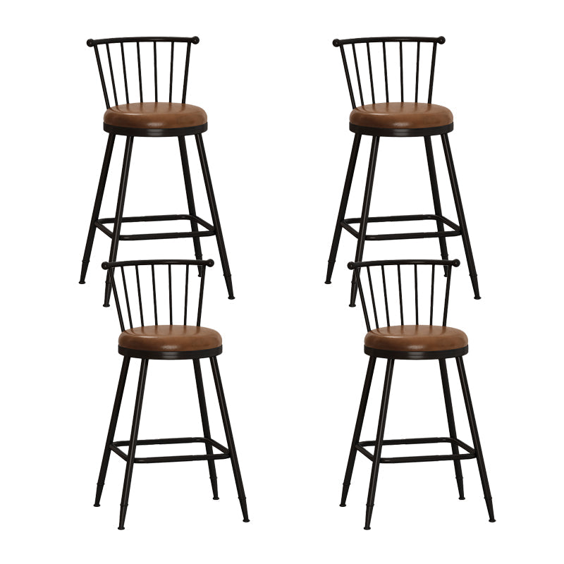 Leather Matte Finish Bristol Stool Low Back Footrest Barstool Coffee 4 Piece Set Counter Stool(26"H) Clearhalo 'Bar Furniture' 'Bar Stools' 'bar_stools' 'furn' 'furn_bar_stools' 'Furniture' 'furniture_bar_stools' 'Kitchen & Dining Furniture' 4759172