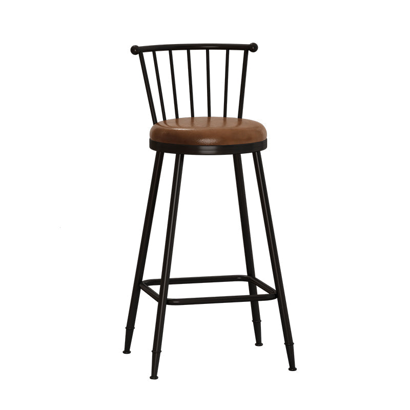 Leather Matte Finish Bristol Stool Low Back Footrest Barstool Coffee 1 Piece Bar Stool(30"H) Clearhalo 'Bar Furniture' 'Bar Stools' 'bar_stools' 'furn' 'furn_bar_stools' 'Furniture' 'furniture_bar_stools' 'Kitchen & Dining Furniture' 4759173