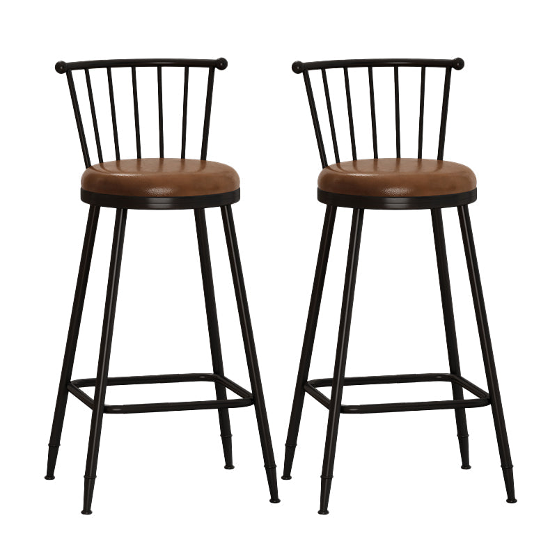 Leather Matte Finish Bristol Stool Low Back Footrest Barstool Coffee 2 Piece Set Bar Stool(30"H) Clearhalo 'Bar Furniture' 'Bar Stools' 'bar_stools' 'furn' 'furn_bar_stools' 'Furniture' 'furniture_bar_stools' 'Kitchen & Dining Furniture' 4759174
