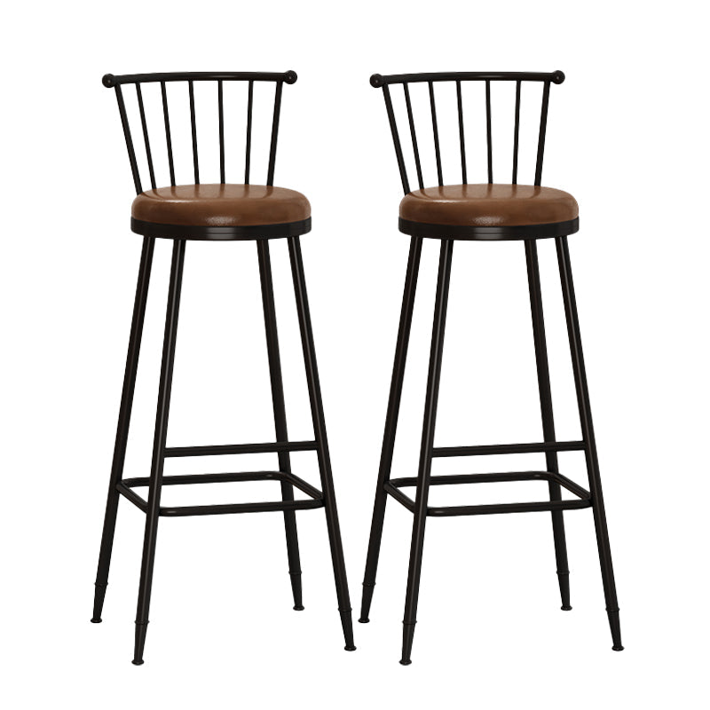 Leather Matte Finish Bristol Stool Low Back Footrest Barstool Coffee 2 Piece Set Bar Stool(33"H) Clearhalo 'Bar Furniture' 'Bar Stools' 'bar_stools' 'furn' 'furn_bar_stools' 'Furniture' 'furniture_bar_stools' 'Kitchen & Dining Furniture' 4759177
