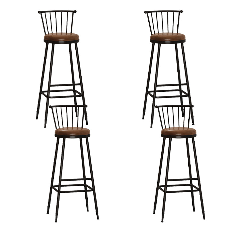 Leather Matte Finish Bristol Stool Low Back Footrest Barstool Coffee 4 Piece Set Bar Stool(33"H) Clearhalo 'Bar Furniture' 'Bar Stools' 'bar_stools' 'furn' 'furn_bar_stools' 'Furniture' 'furniture_bar_stools' 'Kitchen & Dining Furniture' 4759178