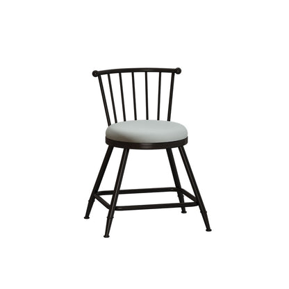 Leather Matte Finish Bristol Stool Low Back Footrest Barstool Grey 1 Piece Short Stool(18"H) Clearhalo 'Bar Furniture' 'Bar Stools' 'bar_stools' 'furn' 'furn_bar_stools' 'Furniture' 'furniture_bar_stools' 'Kitchen & Dining Furniture' 4759179