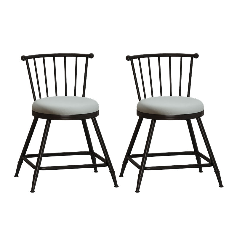 Leather Matte Finish Bristol Stool Low Back Footrest Barstool Grey 2 Piece Set Short Stool(18"H) Clearhalo 'Bar Furniture' 'Bar Stools' 'bar_stools' 'furn' 'furn_bar_stools' 'Furniture' 'furniture_bar_stools' 'Kitchen & Dining Furniture' 4759180