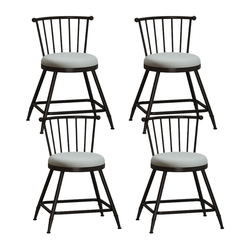 Leather Matte Finish Bristol Stool Low Back Footrest Barstool Grey 4 Piece Set Short Stool(18"H) Clearhalo 'Bar Furniture' 'Bar Stools' 'bar_stools' 'furn' 'furn_bar_stools' 'Furniture' 'furniture_bar_stools' 'Kitchen & Dining Furniture' 4759181