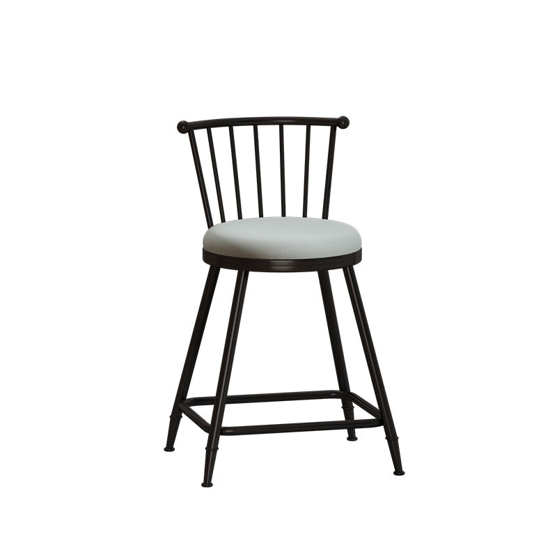 Leather Matte Finish Bristol Stool Low Back Footrest Barstool Grey 1 Piece Short Stool(22"H) Clearhalo 'Bar Furniture' 'Bar Stools' 'bar_stools' 'furn' 'furn_bar_stools' 'Furniture' 'furniture_bar_stools' 'Kitchen & Dining Furniture' 4759182