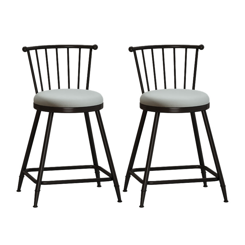 Leather Matte Finish Bristol Stool Low Back Footrest Barstool Grey 2 Piece Set Short Stool(22"H) Clearhalo 'Bar Furniture' 'Bar Stools' 'bar_stools' 'furn' 'furn_bar_stools' 'Furniture' 'furniture_bar_stools' 'Kitchen & Dining Furniture' 4759183
