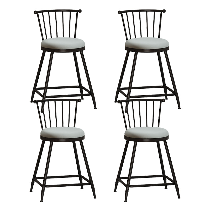 Leather Matte Finish Bristol Stool Low Back Footrest Barstool Grey 4 Piece Set Short Stool(22"H) Clearhalo 'Bar Furniture' 'Bar Stools' 'bar_stools' 'furn' 'furn_bar_stools' 'Furniture' 'furniture_bar_stools' 'Kitchen & Dining Furniture' 4759184