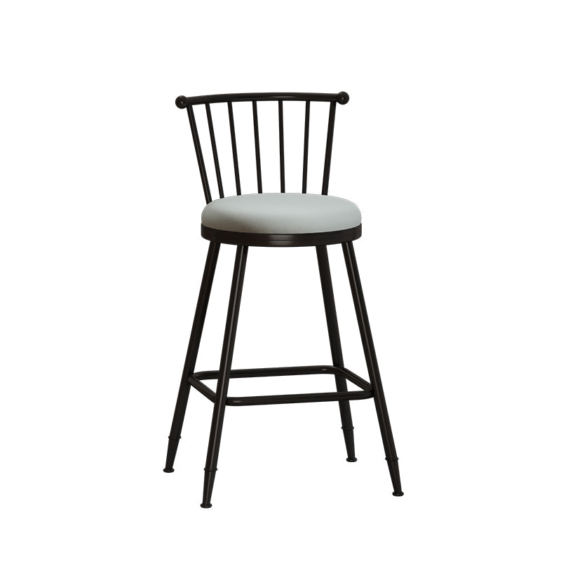 Leather Matte Finish Bristol Stool Low Back Footrest Barstool Grey 1 Piece Counter Stool(26"H) Clearhalo 'Bar Furniture' 'Bar Stools' 'bar_stools' 'furn' 'furn_bar_stools' 'Furniture' 'furniture_bar_stools' 'Kitchen & Dining Furniture' 4759185